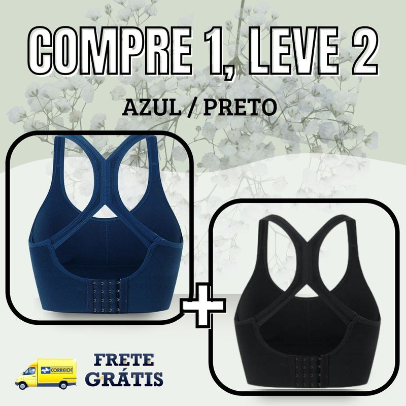 Kit 2 Unidades - Sutiã Up Confort™ Vestuário e acessórios - 039 OneClick Brasil Azul | Preto P (40) Busto 65 à 70cm 