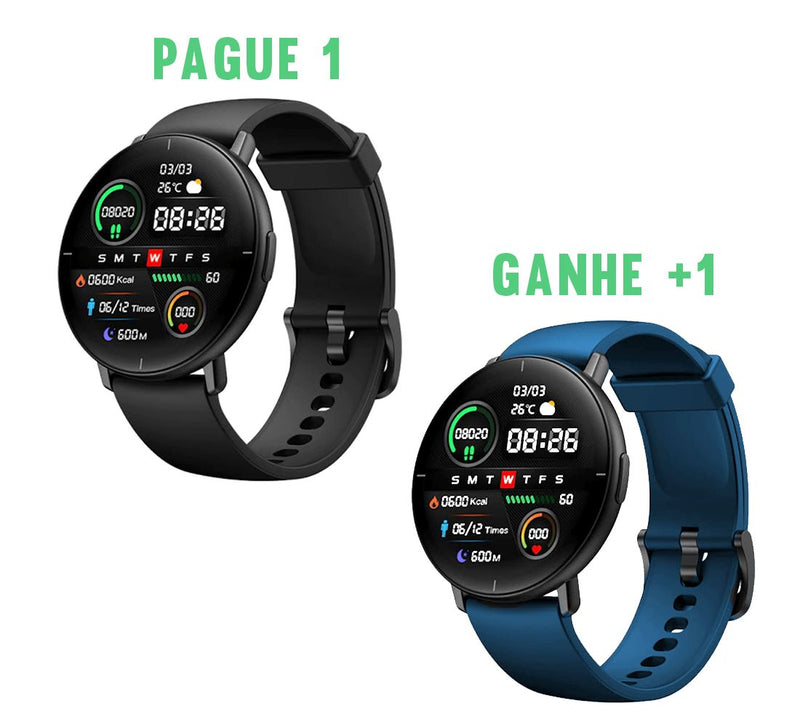 Smartwatch GT-MAX 2 - PAGUE 1 RECEBA 2 HOJE ! OneClick Brasil 1 Preto + 1 Azul 